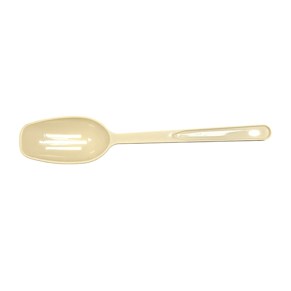 Vintage Action Industries Slotted Serving Spoon Almond Cream Plastic Made in USA